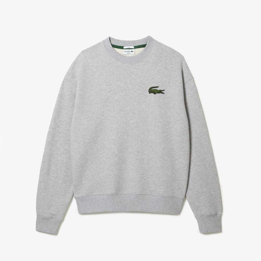 Lacoste Loose Fit Crocodile Badge Gris | 4327-XJOWG