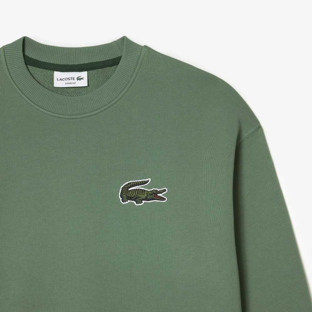 Lacoste Loose Fit Crocodile Badge Kaki Verde | 3942-CSXJK