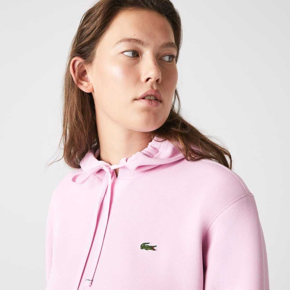 Lacoste Loose Fit Encapuchado Algodon Blend Rosas | 8396-VANOQ