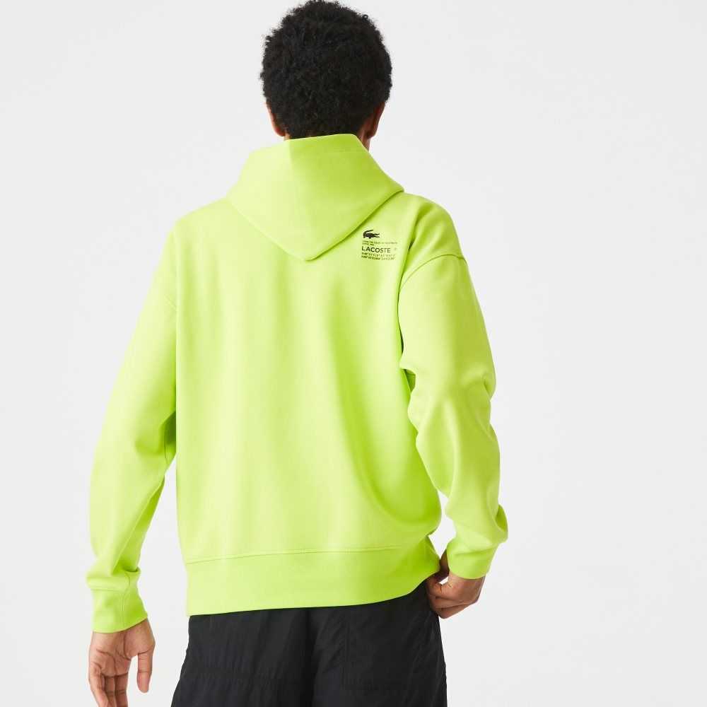 Lacoste Loose Fit Encapuchado Amarillo | 1647-MPKCS