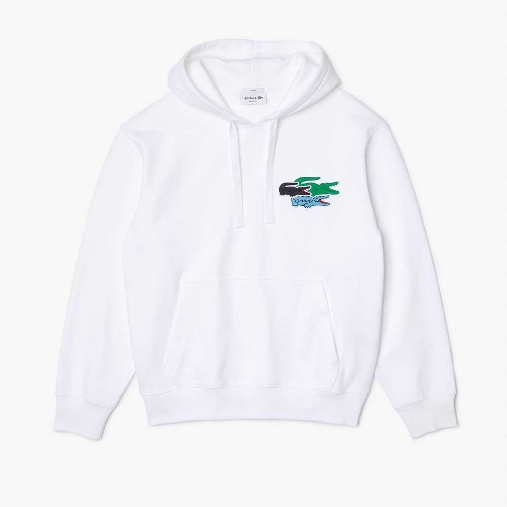 Lacoste Loose Fit Encapuchado Organic Algodon Blancas | 4218-MQGID