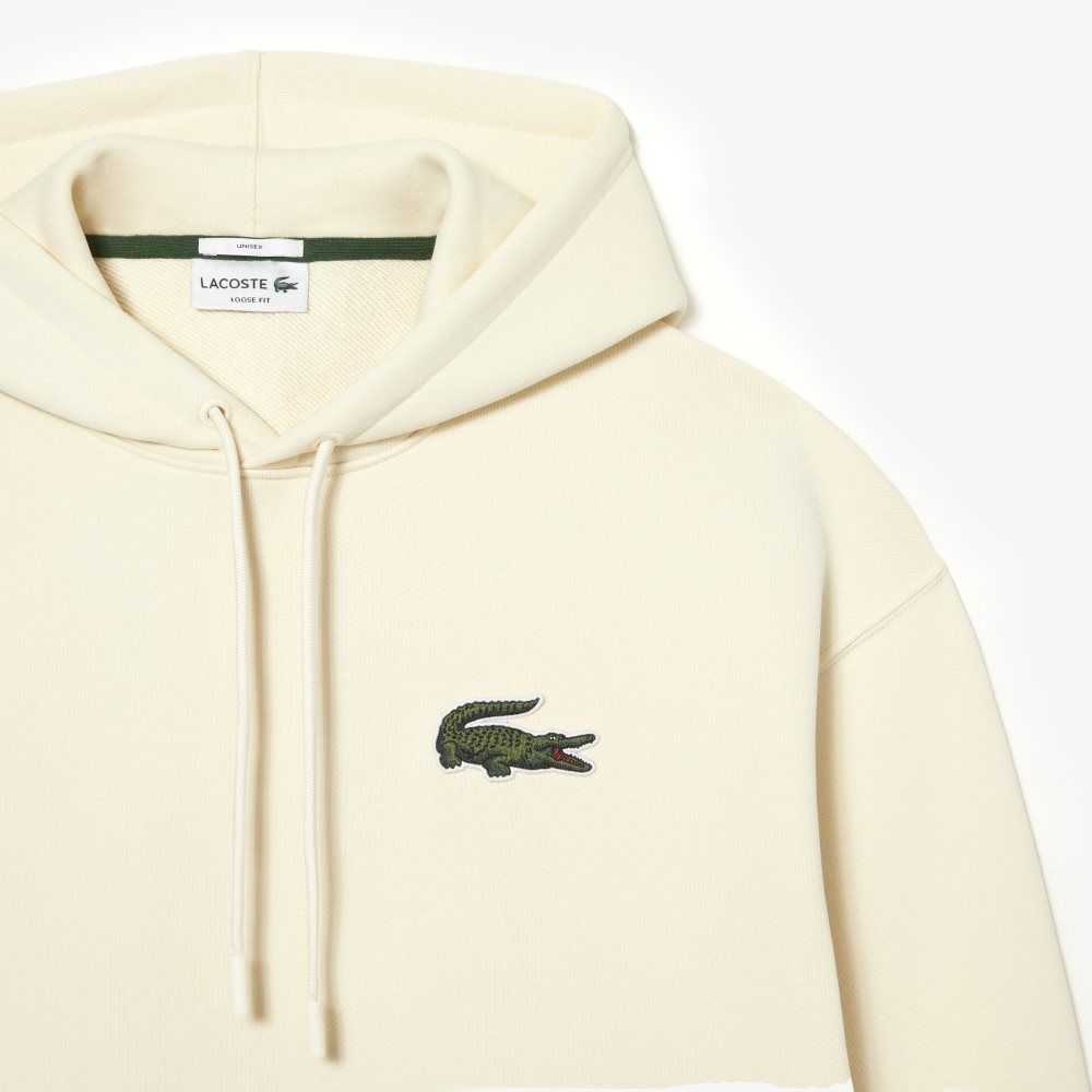 Lacoste Loose Fit Encapuchado Organic Algodon Blancas | 6978-CEKRU