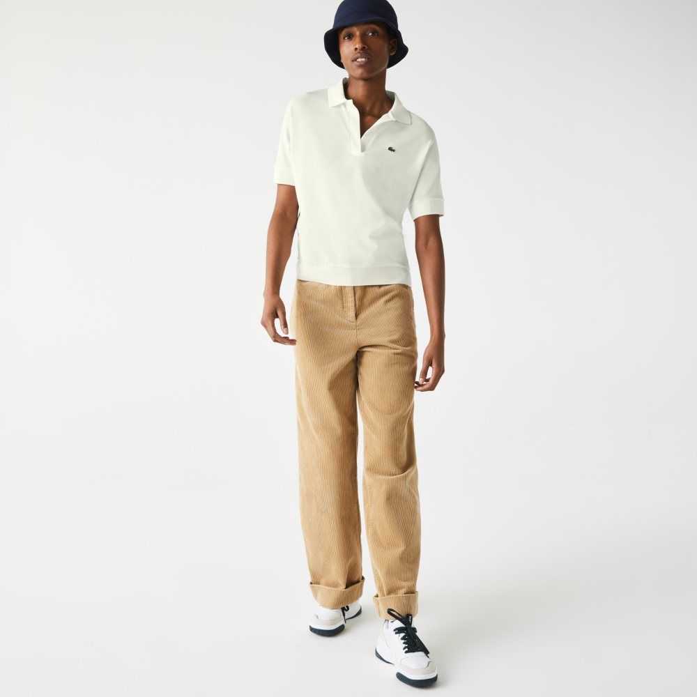 Lacoste Loose Fit Flowy Pique Blancas | 6125-XKWYD