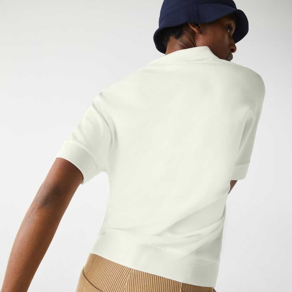 Lacoste Loose Fit Flowy Pique Blancas | 6125-XKWYD