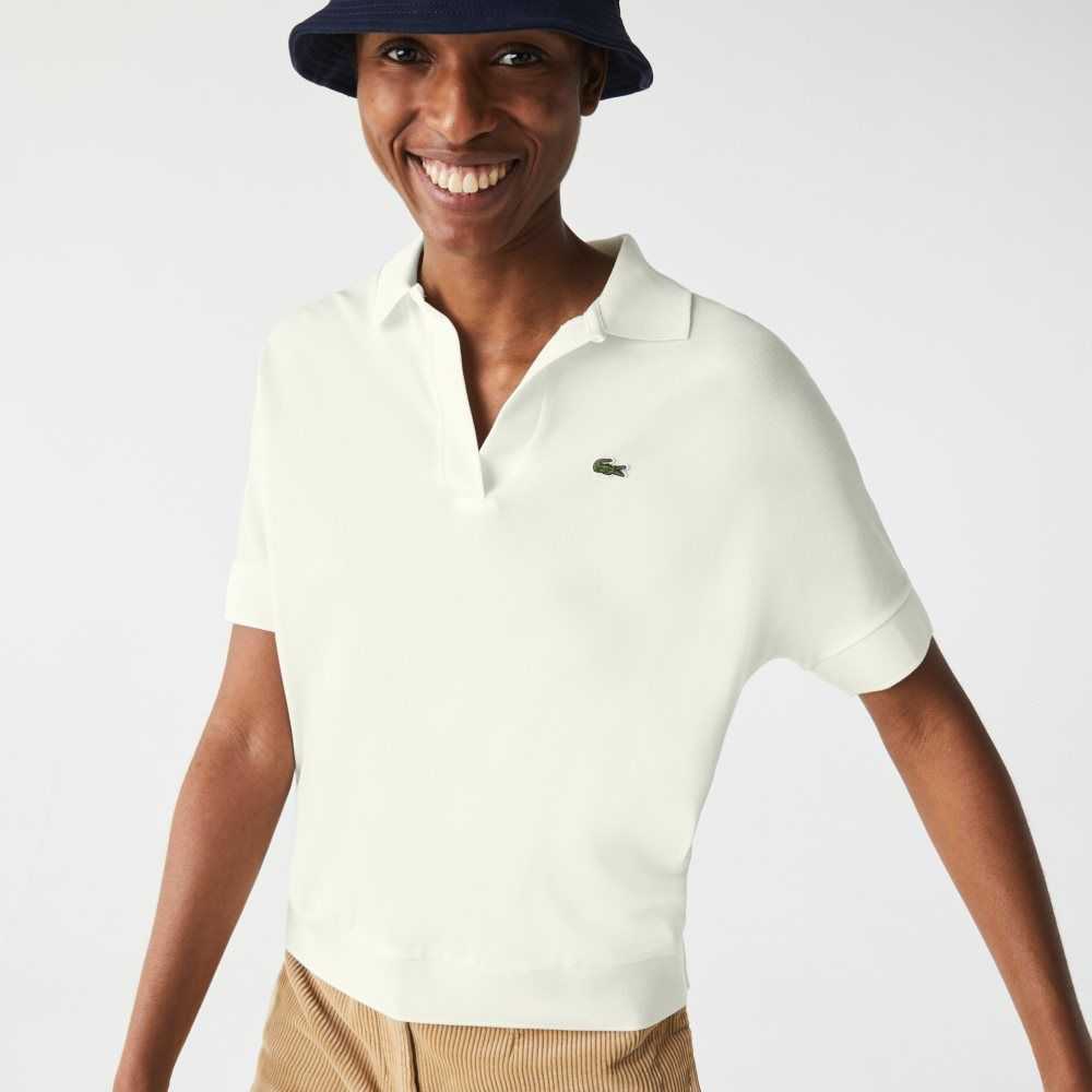 Lacoste Loose Fit Flowy Pique Blancas | 6125-XKWYD