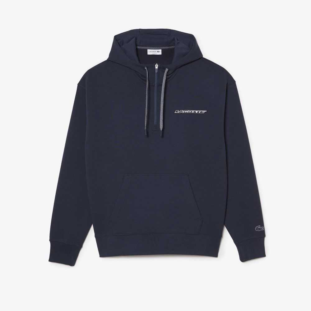 Lacoste Loose Fit Hoodie Azules | 2498-RPOFK