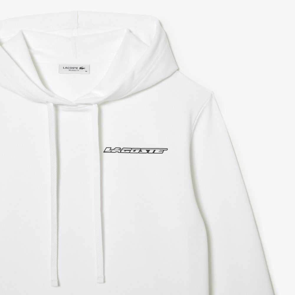 Lacoste Loose Fit Hoodie with Contrast Branding Blancas | 9701-CBIPV