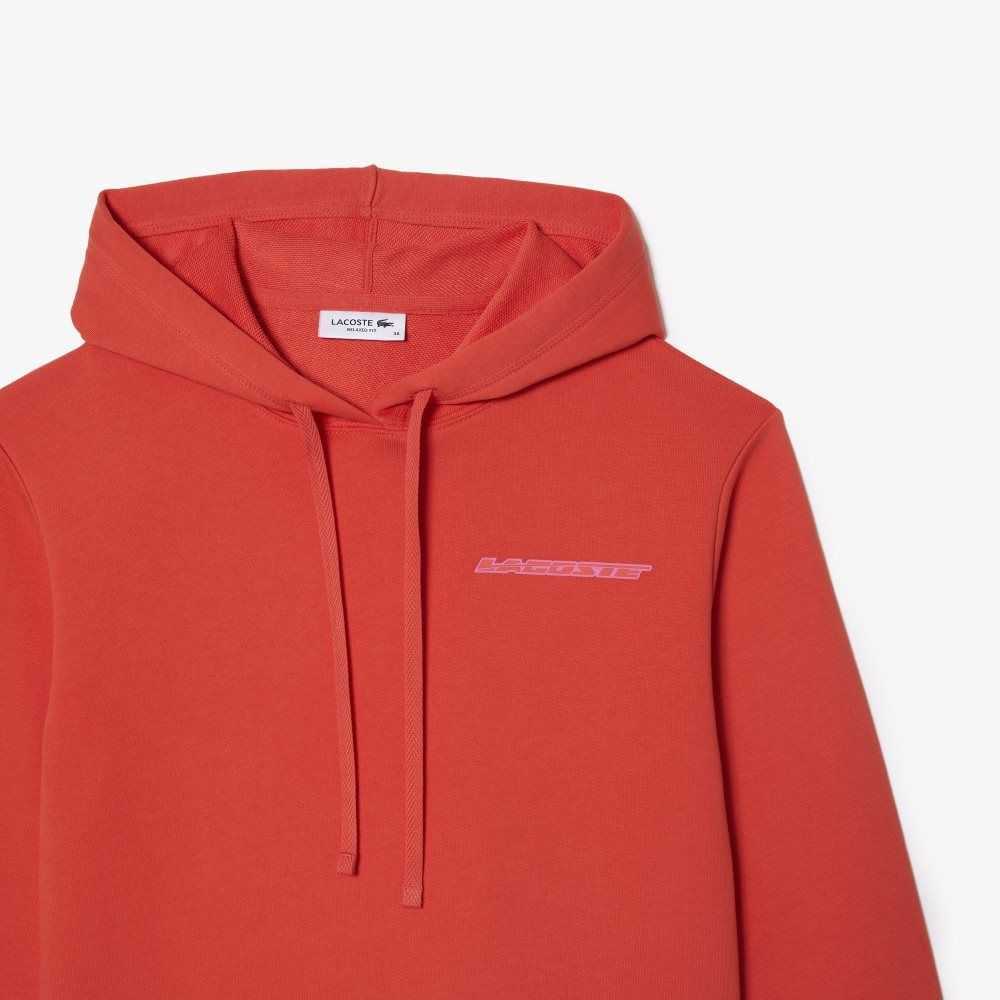 Lacoste Loose Fit Hoodie with Contrast Branding Naranjas | 9736-MTDVL