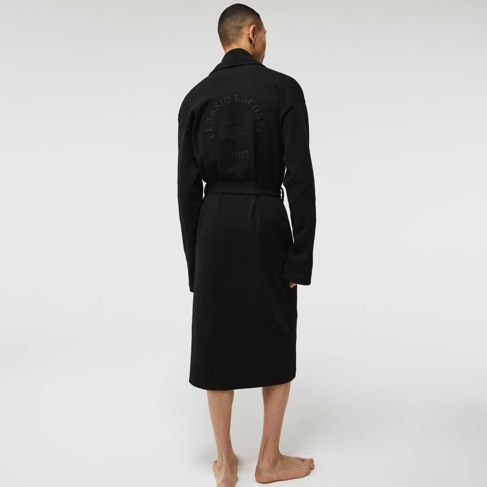 Lacoste Loose Fit Long Textured Algodon Knit Bathrobe Negras | 4530-AZQIV