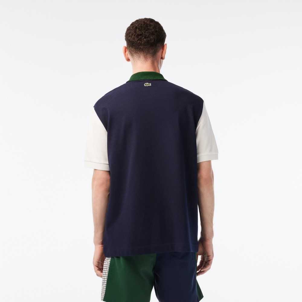 Lacoste Loose Fit Organic Algodon Azul Marino Azules Blancas Verde | 6217-MOZSF