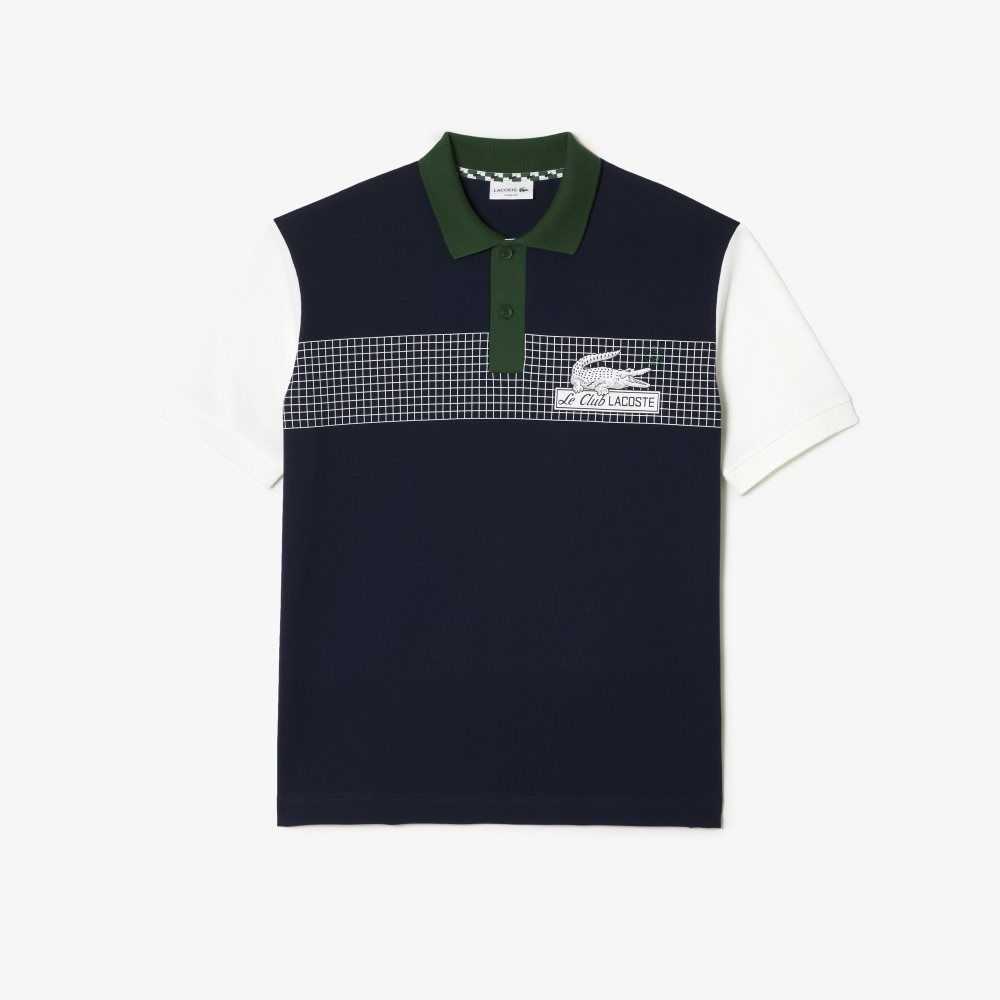 Lacoste Loose Fit Organic Algodon Azul Marino Azules Blancas Verde | 6217-MOZSF