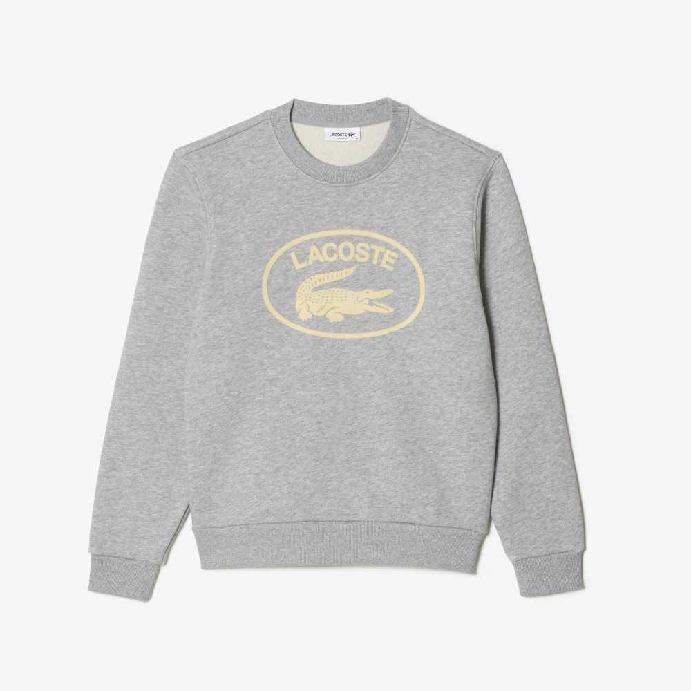 Lacoste Loose Fit Organic Algodon Fleece Gris | 9265-ZJCQB