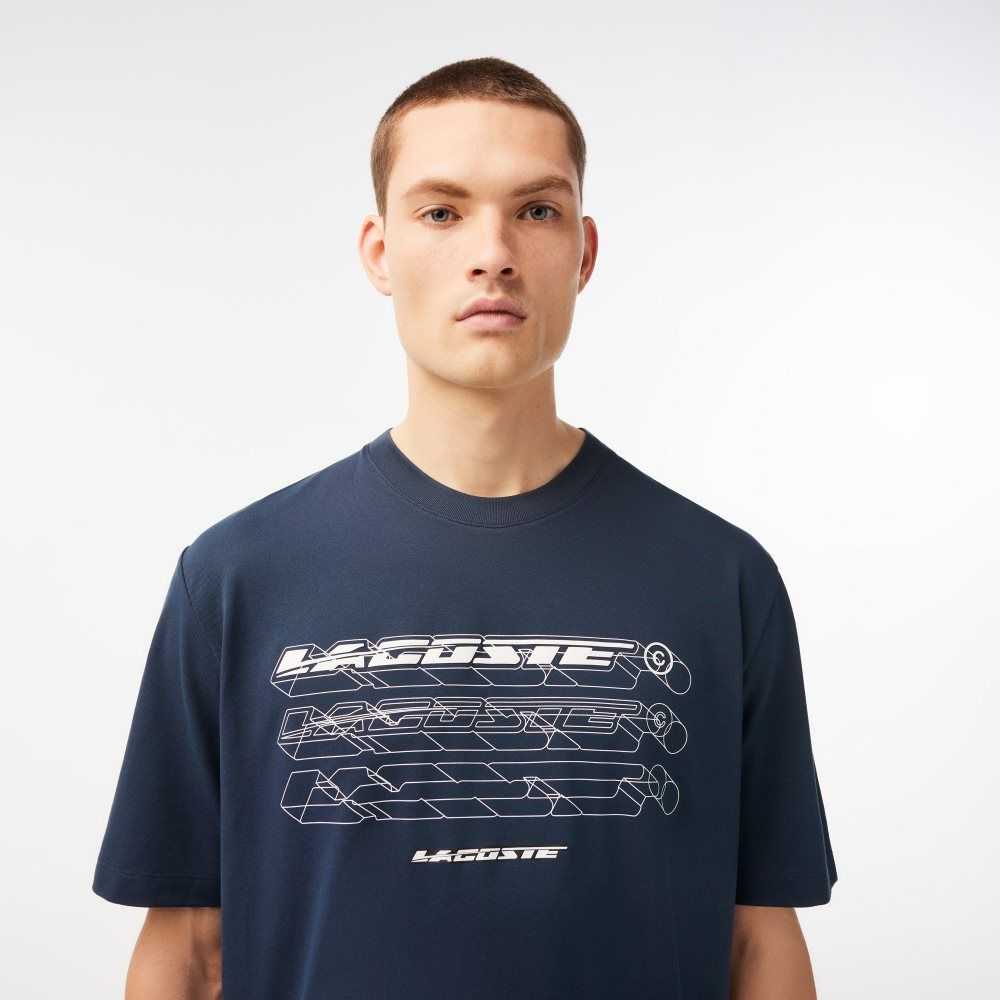 Lacoste Loose Fit Organic Algodon Pique Azules | 0421-OAXGR