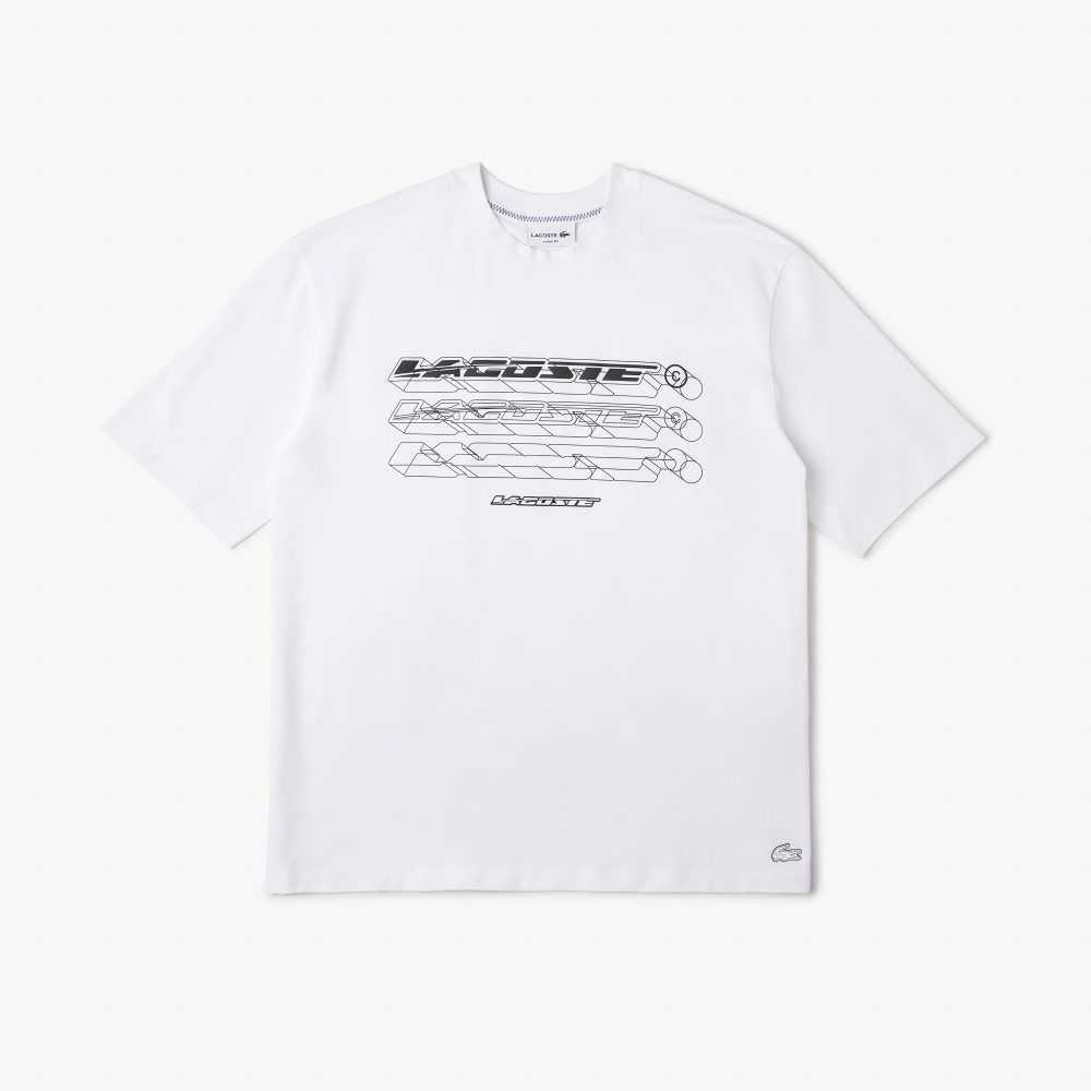 Lacoste Loose Fit Organic Algodon Pique Blancas | 6041-WTMOI