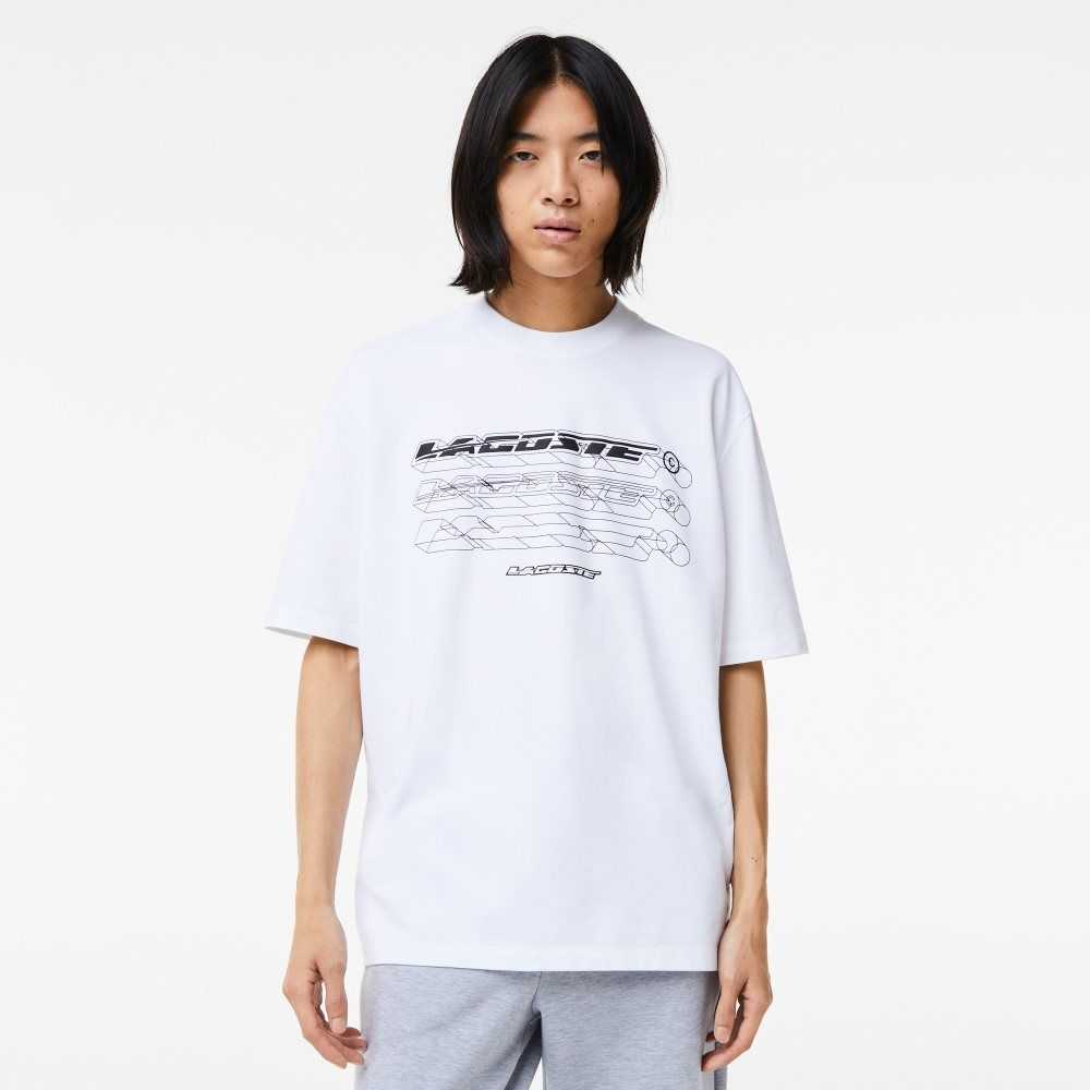 Lacoste Loose Fit Organic Algodon Pique Blancas | 6041-WTMOI