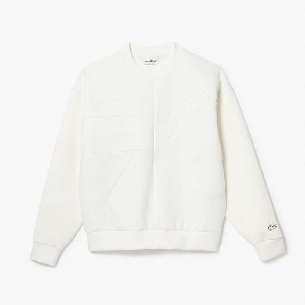 Lacoste Loose Fit Patchwork Effect Blancas | 2041-DGWBA