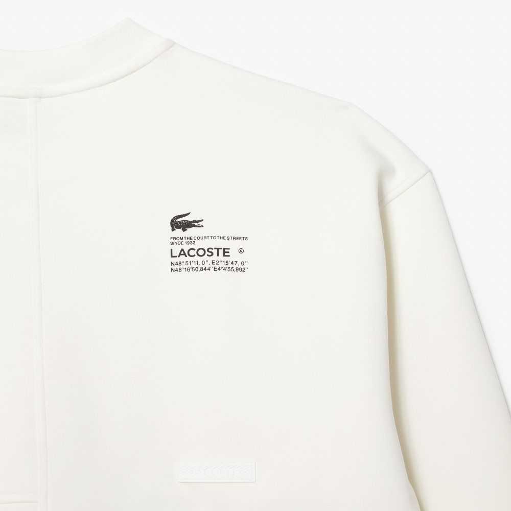 Lacoste Loose Fit Patchwork Effect Blancas | 2041-DGWBA