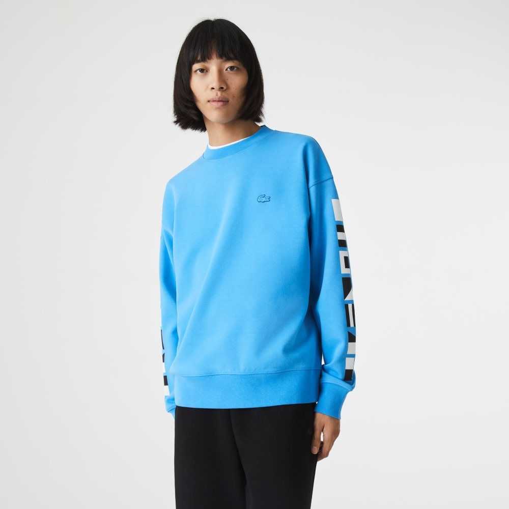 Lacoste Loose Fit Reflective Print Azules | 7695-JMSNK