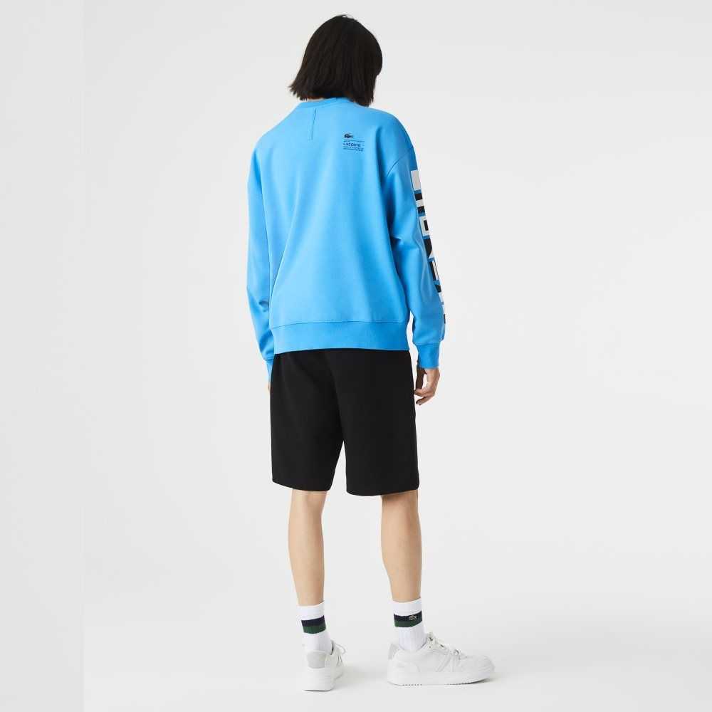 Lacoste Loose Fit Reflective Print Azules | 7695-JMSNK