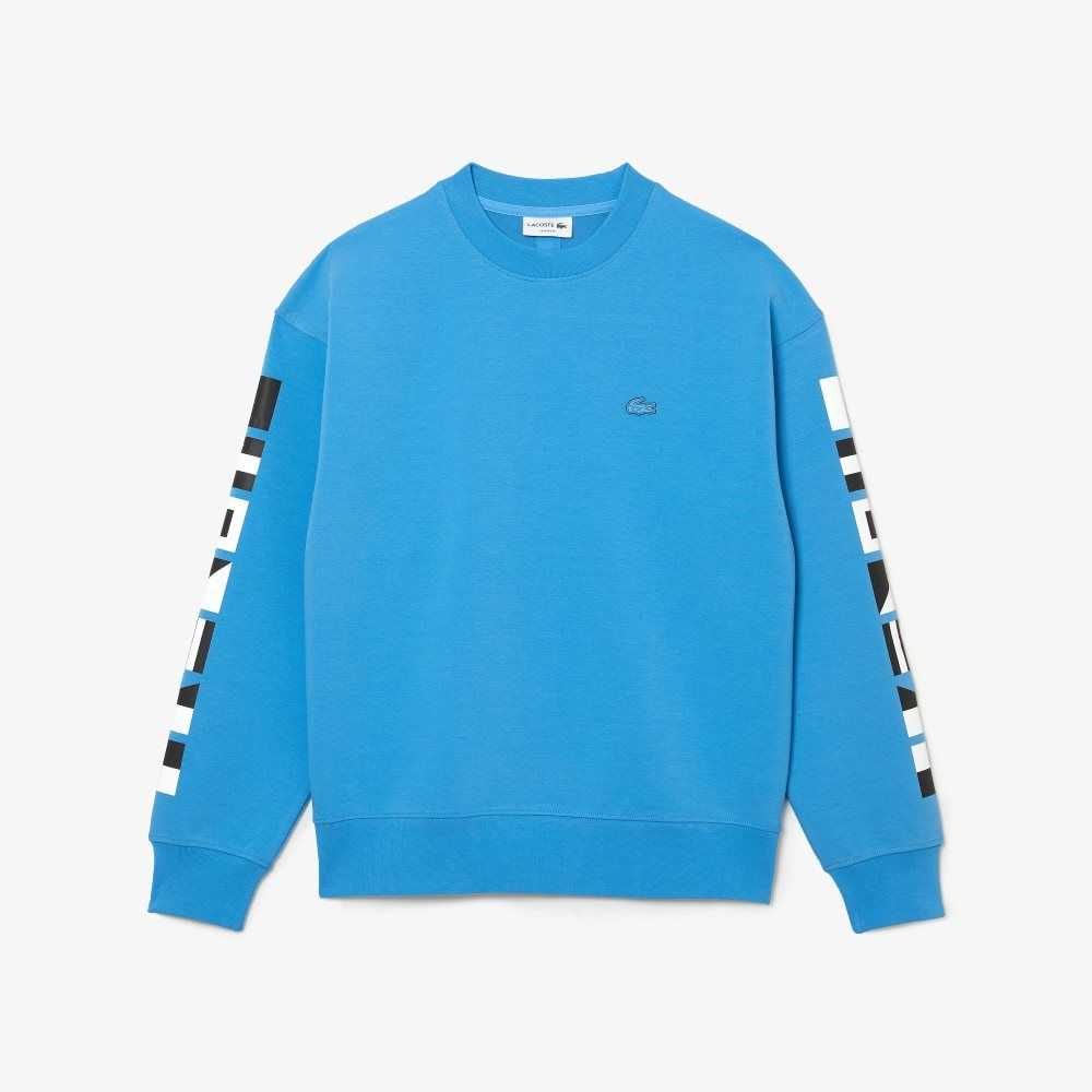 Lacoste Loose Fit Reflective Print Azules | 7695-JMSNK