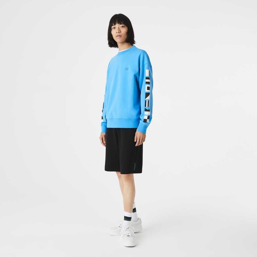 Lacoste Loose Fit Reflective Print Azules | 7695-JMSNK