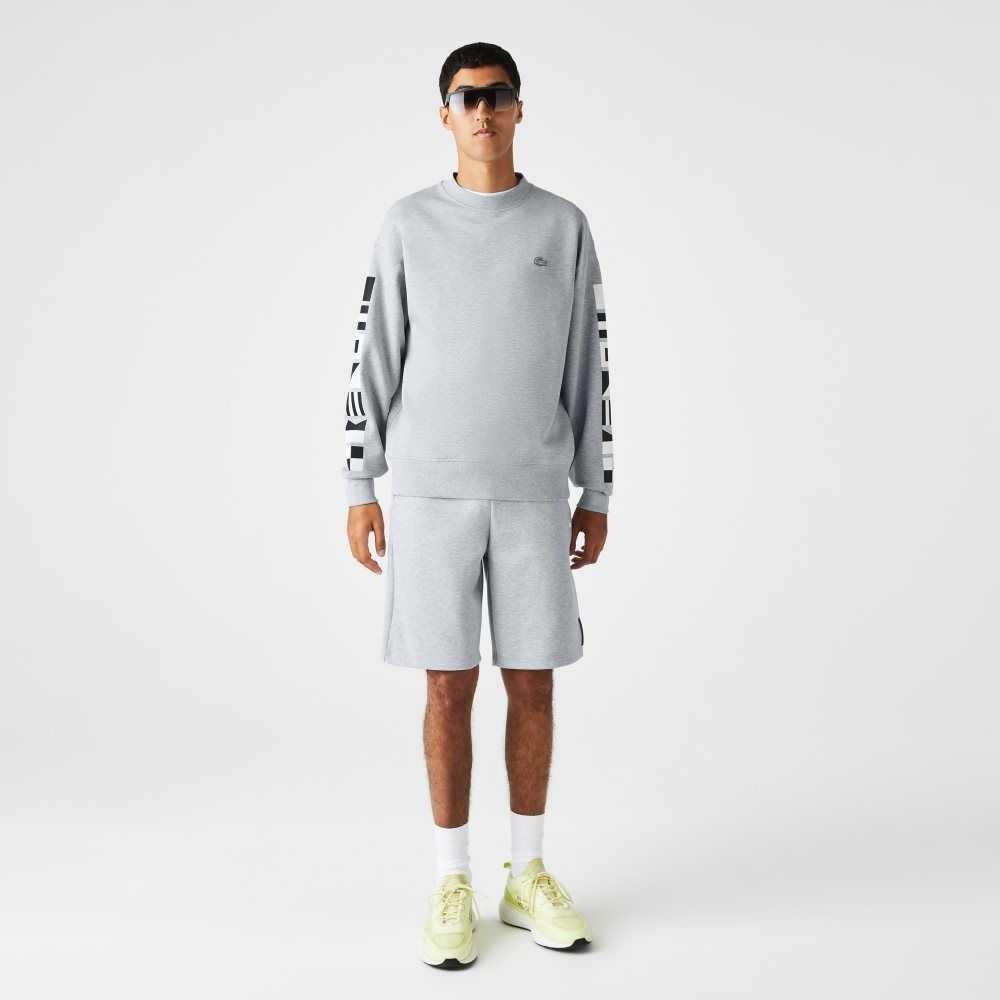 Lacoste Loose Fit Reflective Print Gris | 5683-GTUZA