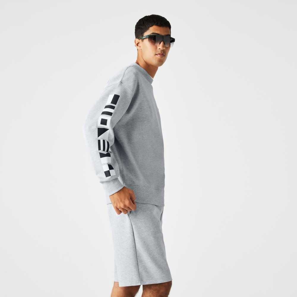 Lacoste Loose Fit Reflective Print Gris | 5683-GTUZA