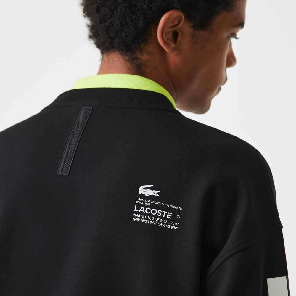 Lacoste Loose Fit Reflective Print Negras | 2385-LGTOD