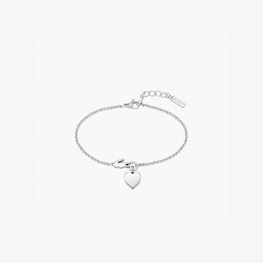 Lacoste Love My Croc Bracelet Plateadas | 9538-OVPGW