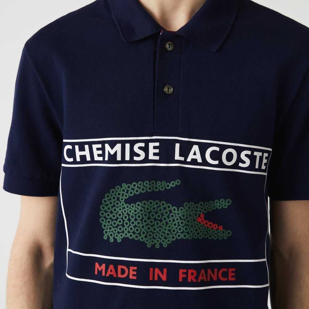 Lacoste Made in France Regular Fit Organic Algodon Azul Marino Azules | 6584-WDPNM