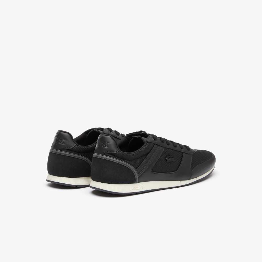 Lacoste Menerva Cuero Negras Blancas | 8739-QDKTB