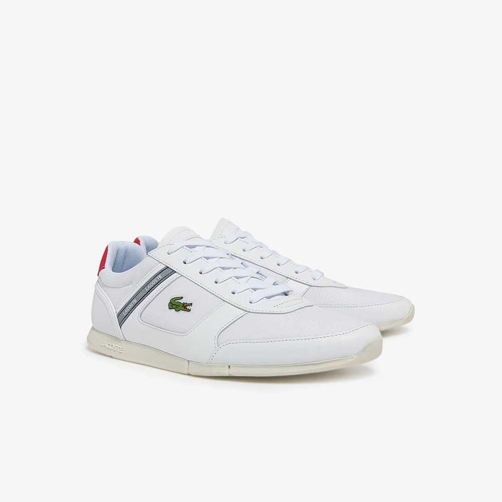 Lacoste Menerva Deporte Cuero Accent Blancas Rojas | 3697-IYHZW