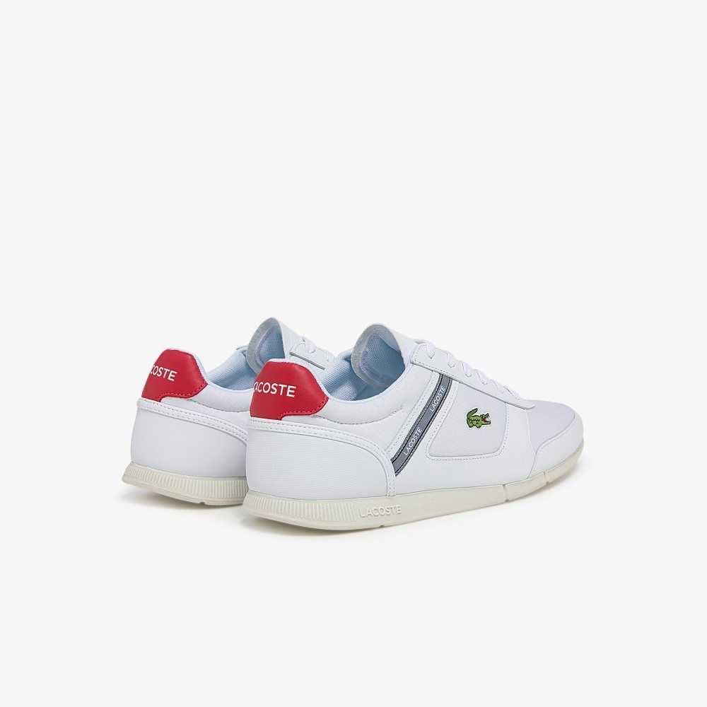 Lacoste Menerva Deporte Cuero Accent Blancas Rojas | 3697-IYHZW