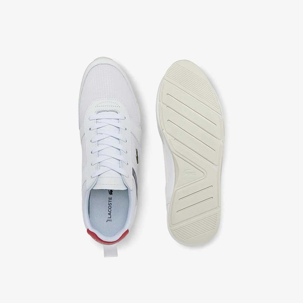 Lacoste Menerva Deporte Cuero Accent Blancas Rojas | 3697-IYHZW