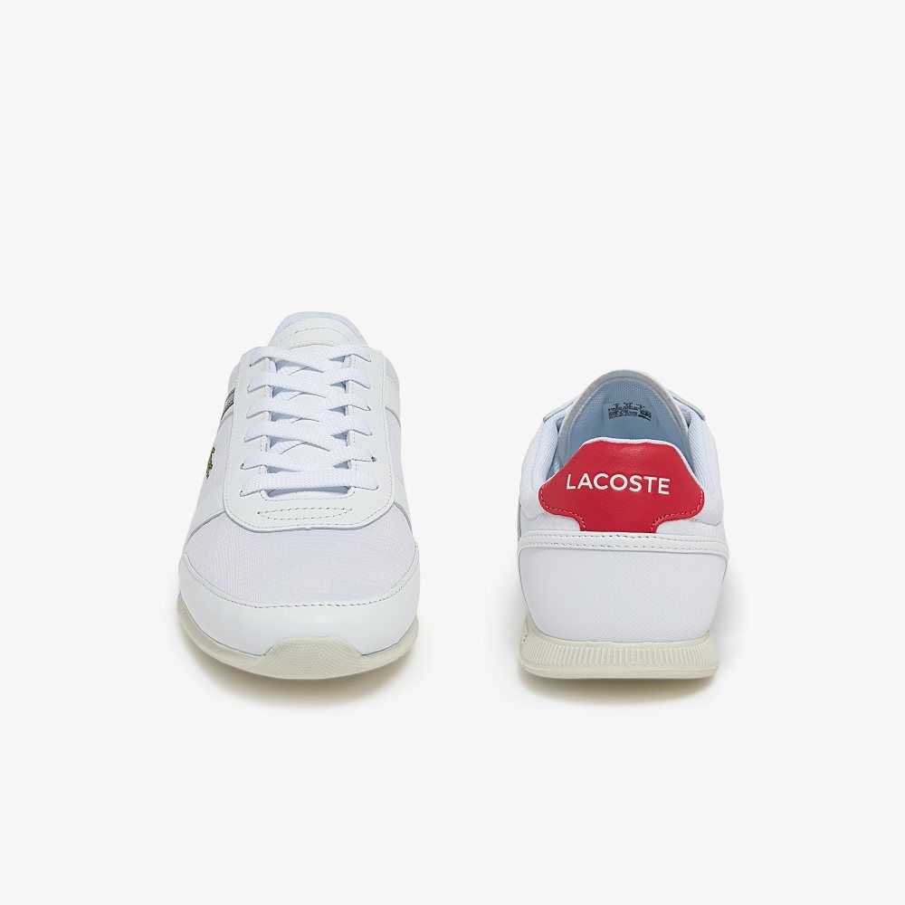 Lacoste Menerva Deporte Cuero Accent Blancas Rojas | 3697-IYHZW