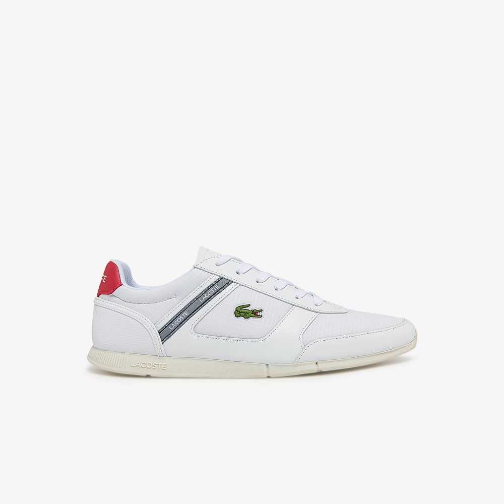 Lacoste Menerva Deporte Cuero Accent Blancas Rojas | 3697-IYHZW