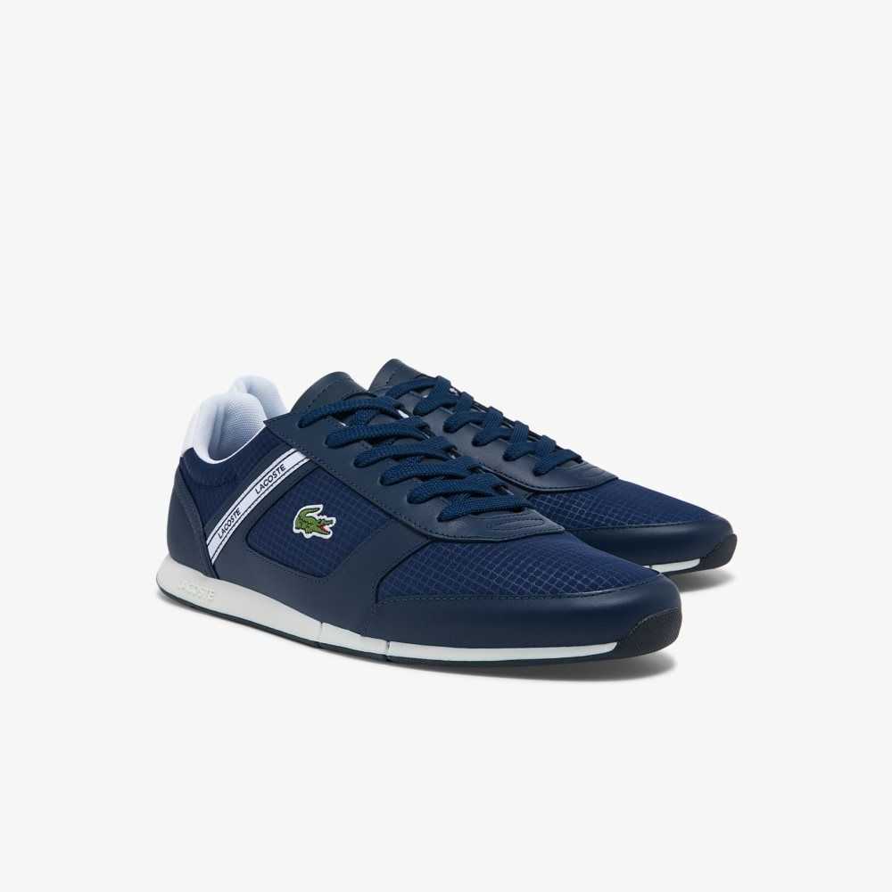 Lacoste Menerva Deporte Cuero Azules Blancas | 6823-KGSYI