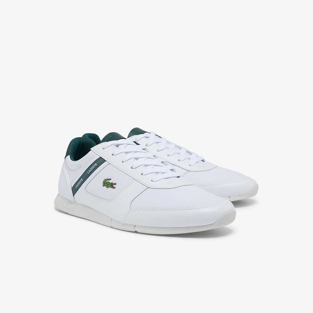 Lacoste Menerva Deporte Cuero Blancas Verde Oscuro | 9374-PMTOV