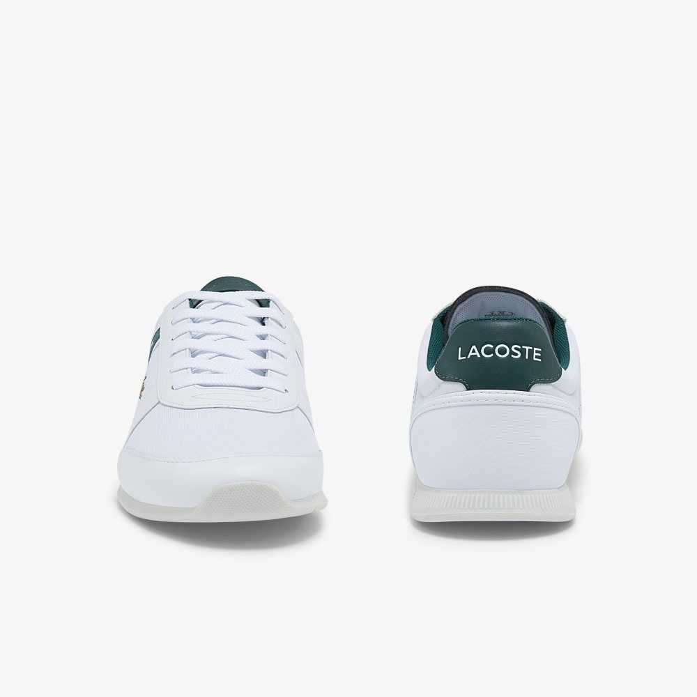 Lacoste Menerva Deporte Cuero Blancas Verde Oscuro | 9374-PMTOV