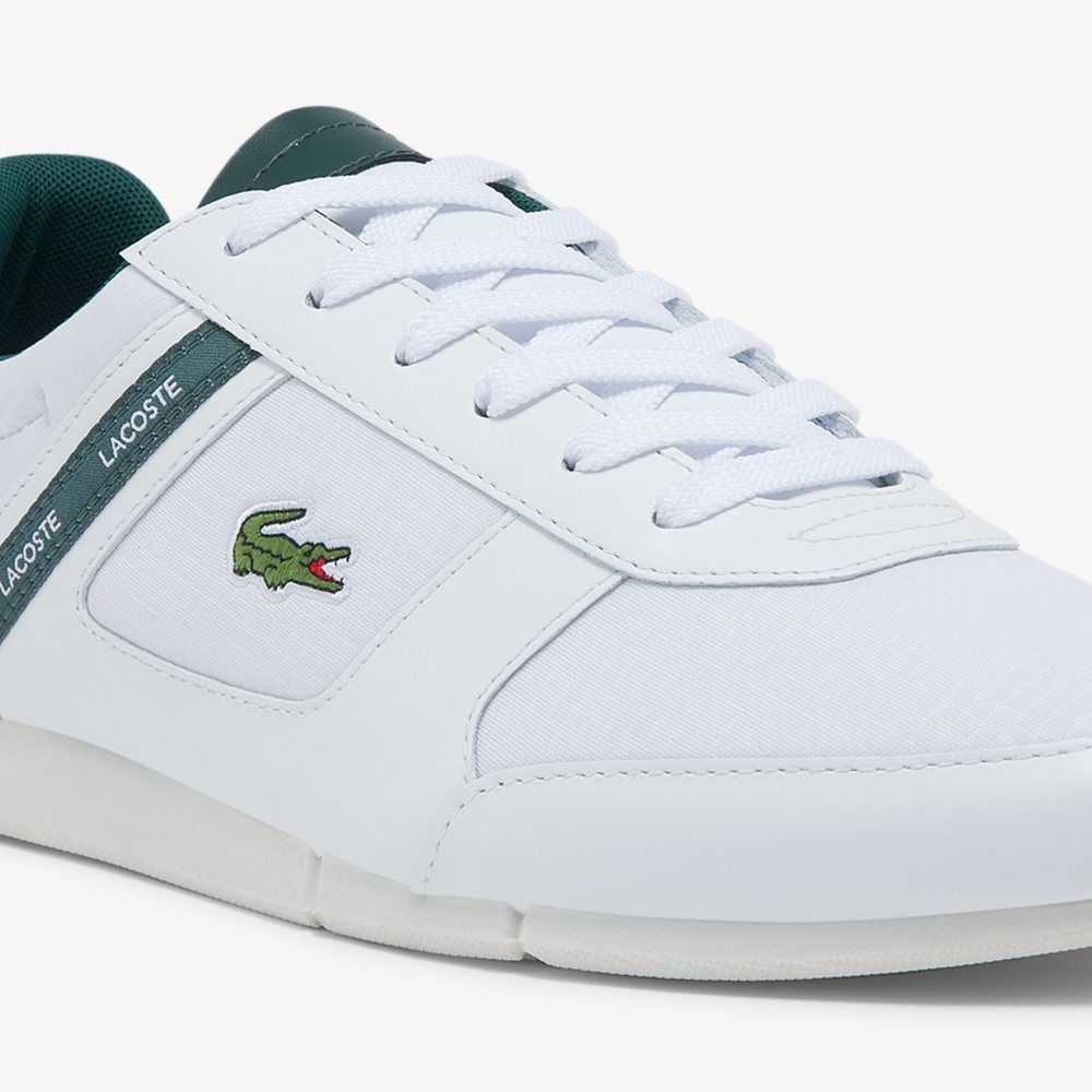 Lacoste Menerva Deporte Cuero Blancas Verde Oscuro | 9374-PMTOV