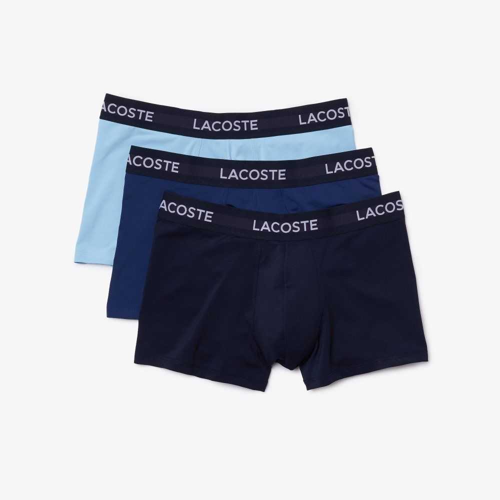 Lacoste Microfiber Trunk 3-Pack Azul Marino Azules Azules | 8406-SFDWL