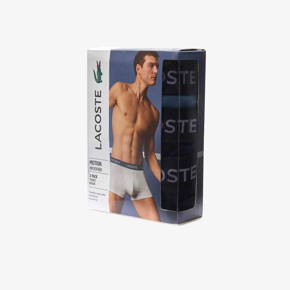 Lacoste Microfiber Trunk 3-Pack Azul Marino Azules Azules | 8406-SFDWL