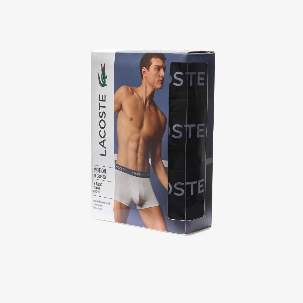 Lacoste Microfiber Trunk 3-Pack Negras | 1063-VZYCI