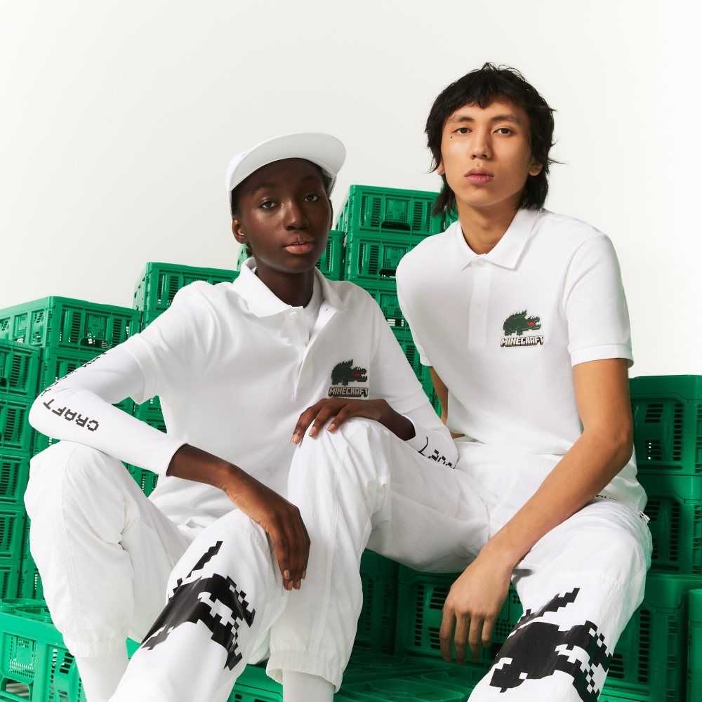 Lacoste Minecraft Classic Fit Organic Algodon Blancas | 3107-RJXCD