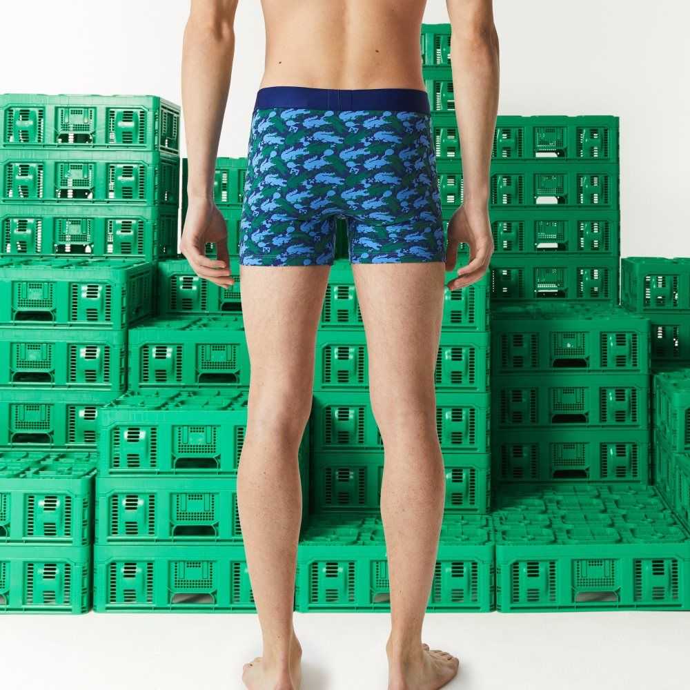 Lacoste Minecraft Print Long Organic Algodon Boxer Briefs Multicolor | 8764-ZTALX