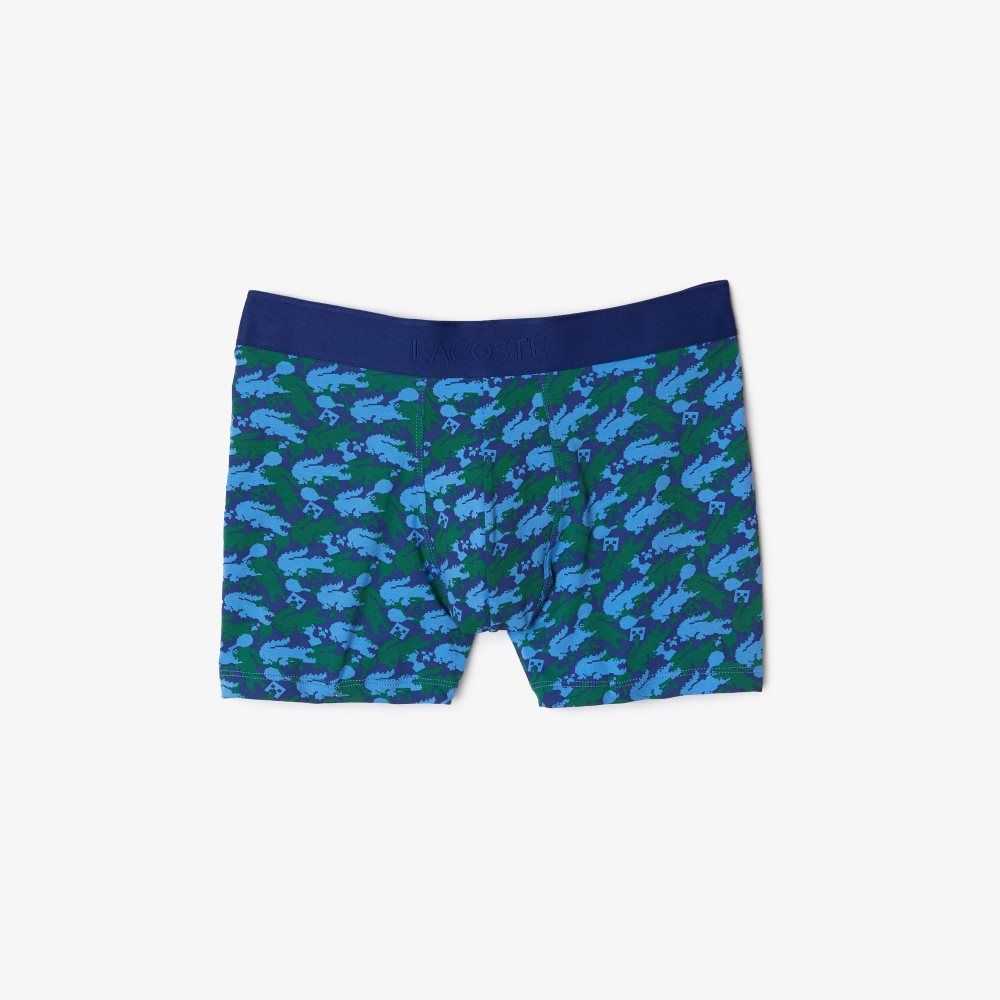 Lacoste Minecraft Print Long Organic Algodon Boxer Briefs Multicolor | 8764-ZTALX