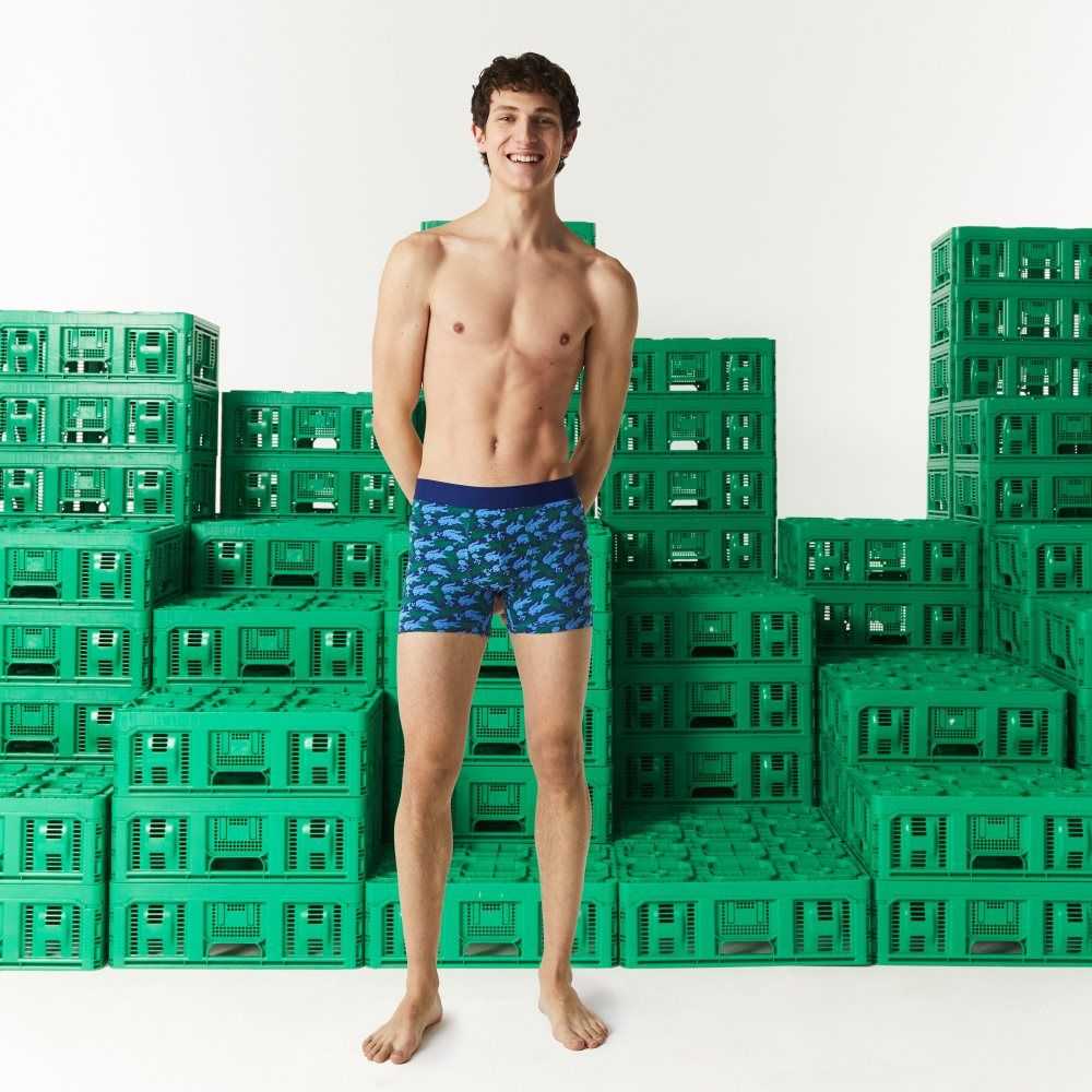 Lacoste Minecraft Print Long Organic Algodon Boxer Briefs Multicolor | 8764-ZTALX