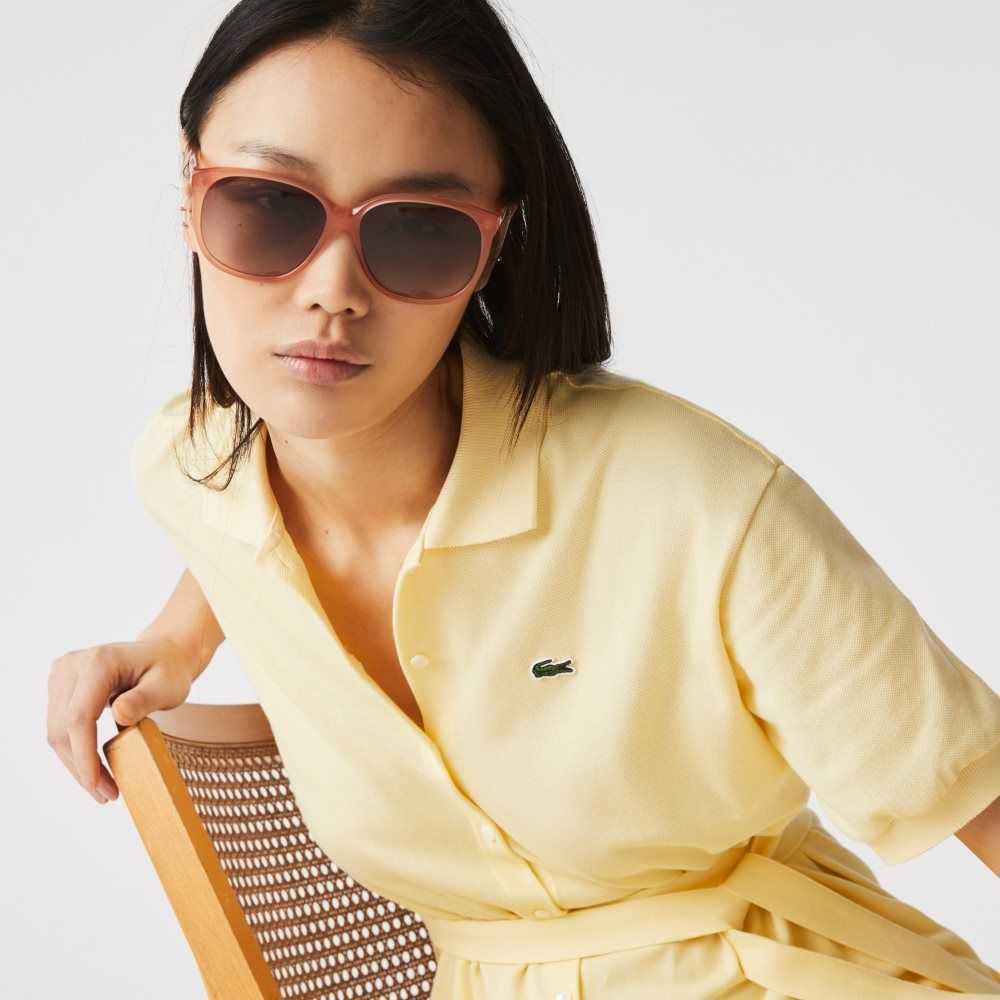 Lacoste Modified Rectangle Acetate Oversize Look Rosas | 3517-QZHFU