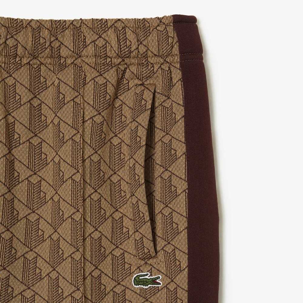 Lacoste Monogram Print Beige Burdeos | 5326-QIDLG