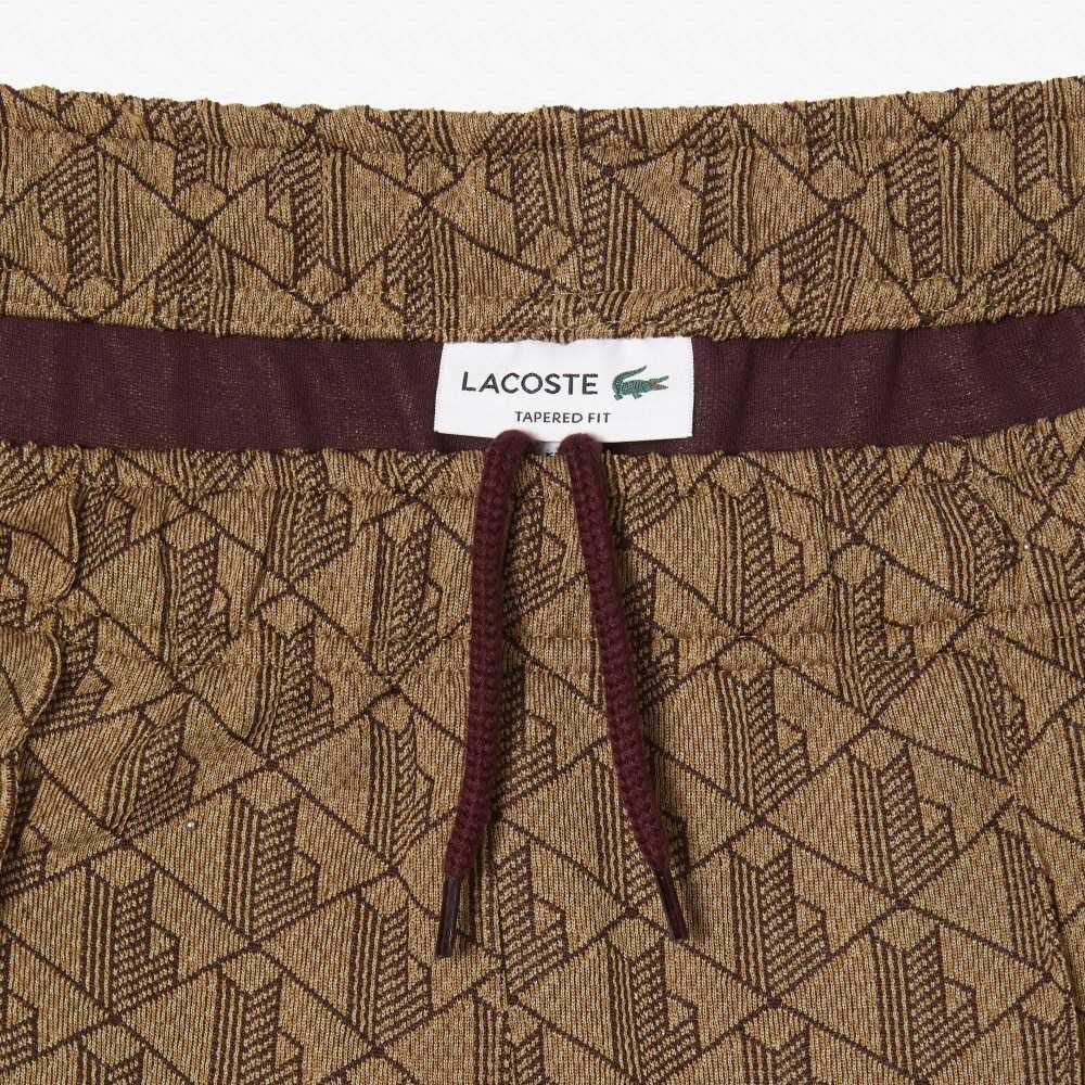 Lacoste Monogram Print Beige Burdeos | 5326-QIDLG